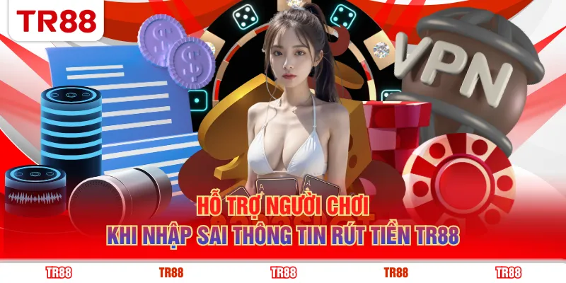 Hỗ trợ người chơi khi nhập sai thông tin rút tiền TR88